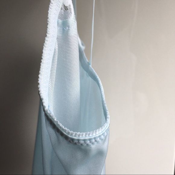 Vintage Maidenform lace edged cami camisole baby blue sz 32 small​ lacy slip​ - Picture 6 of 12